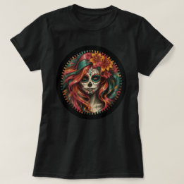 Fiesta Skull Women's Tee - Orange & Teal