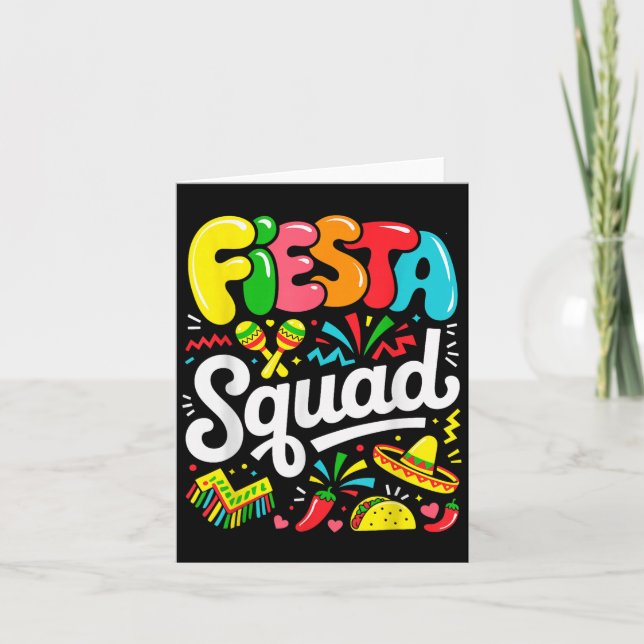 Fiesta Squad Cinco De Mayo Lets Fiesta Mexican Gir Card (Front)