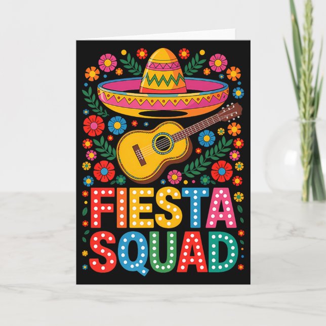 Fiesta Squad Cinco De Mayo Lets Fiesta Mexican Men Card (Front)