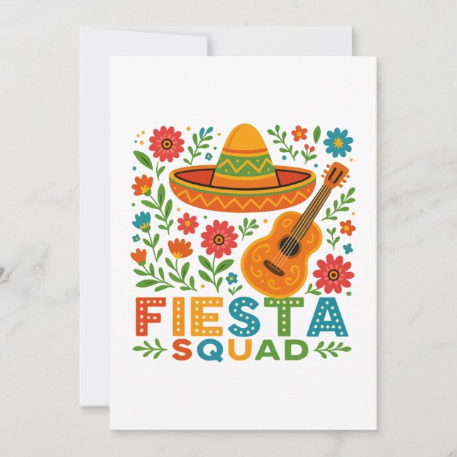 Fiesta Squad – Colorful Party Vibes Invitation (Front)