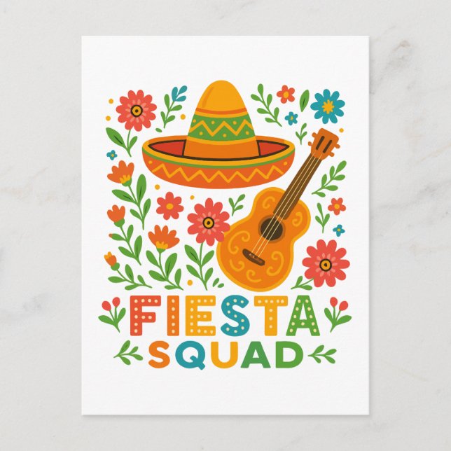 Fiesta Squad – Colorful Party Vibes Postcard (Front)
