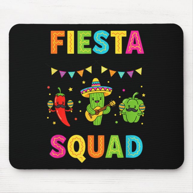 Fiesta squad cute cactus pepper bell pepper kids mouse pad (Front)