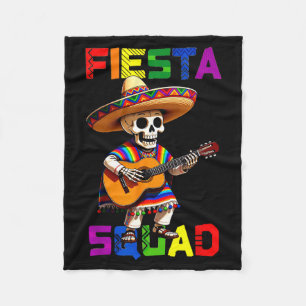 Fiesta squad design cinco de mayo skeleton sombrer fleece blanket