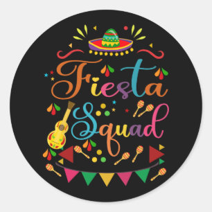 Fiesta Squad Family Matching Cinco De Mayo Men Wom Classic Round Sticker