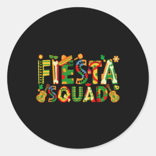 Fiesta Squad Family Matching Cinco De Mayo Party  Classic Round Sticker