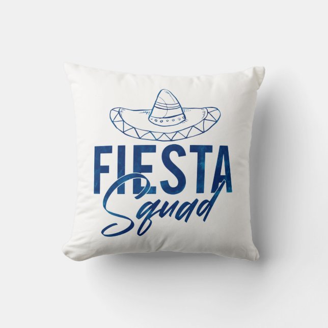Fiesta Squad Fiesta Bachelorette Party Shirts, 3/3 Throw Pillow (Front)