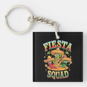Fiesta Squad Funny Cinco De Mayo Mexican Party Keychain