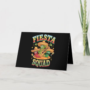 Fiesta Squad Funny Cinco De Mayo Mexican Party Letterpress Thank You Card