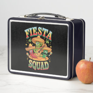 Fiesta Squad Funny Cinco De Mayo Mexican Party Metal Lunch Box