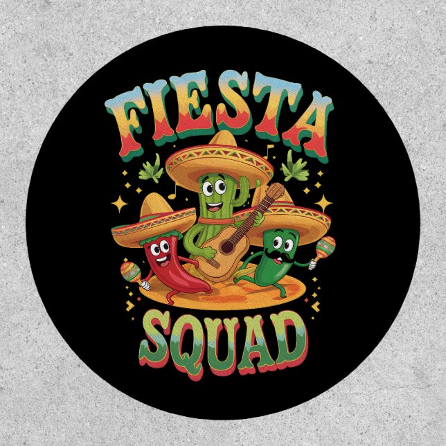 Fiesta Squad Funny Cinco De Mayo Mexican Party Patch (Front)