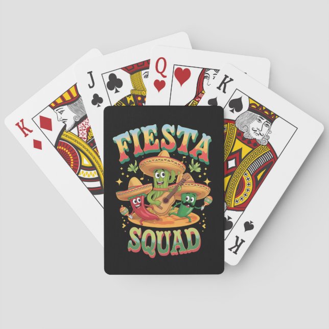 Fiesta Squad Funny Cinco De Mayo Mexican Party Poker Cards (Back)