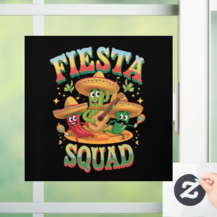 Fiesta Squad Funny Cinco De Mayo Mexican Party Window Cling