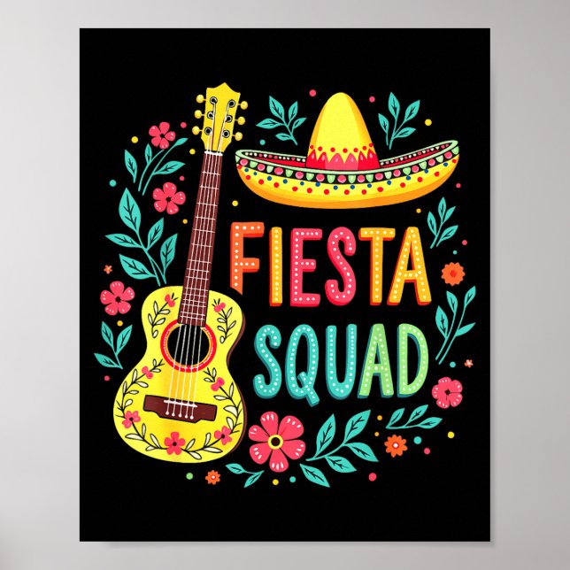 Fiesta squad matching cinco de mayo mexican party poster (Front)