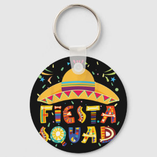 Fiesta Squad Mexico Fiesta Taco Guitar Cinco De Ma Keychain