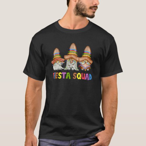 Fiesta Squad With  Mexican Gnomes For Cinco De May T_Shirt