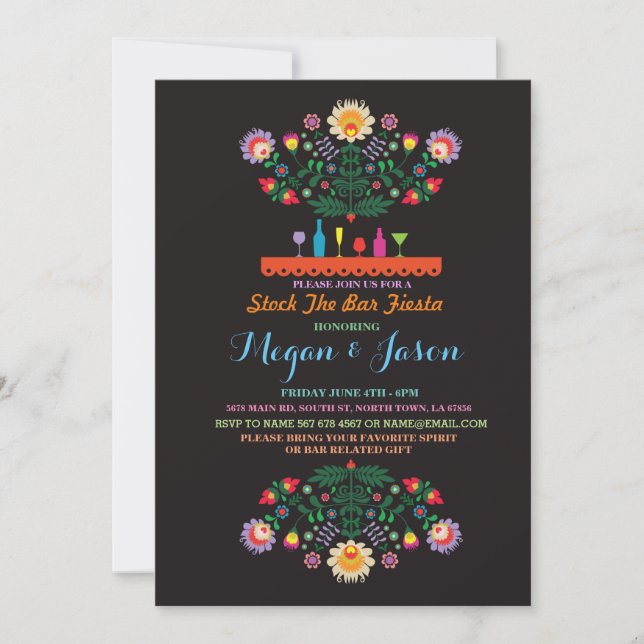 Fiesta Stock The Bar Mexico Couples Invitation (Front)