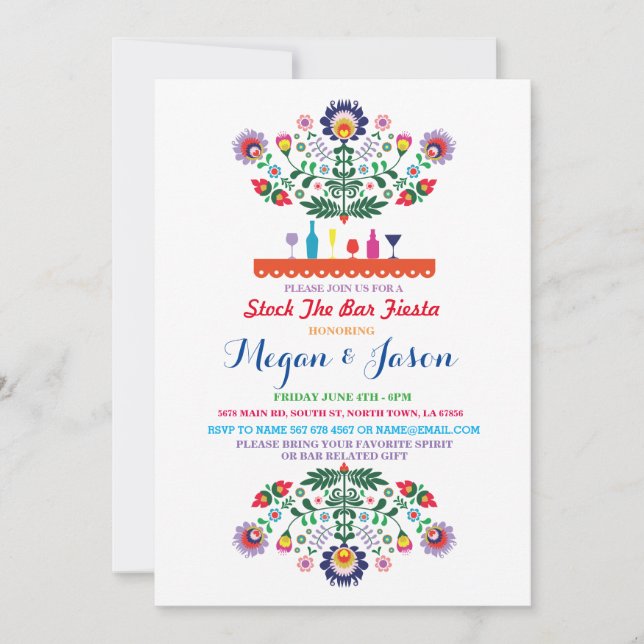 Fiesta Stock The Bar Mexico Engagement Invitation (Front)