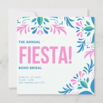 Fiesta Succulent Boho Bridal Brunch  Invitation by HappyAichaArt at Zazzle