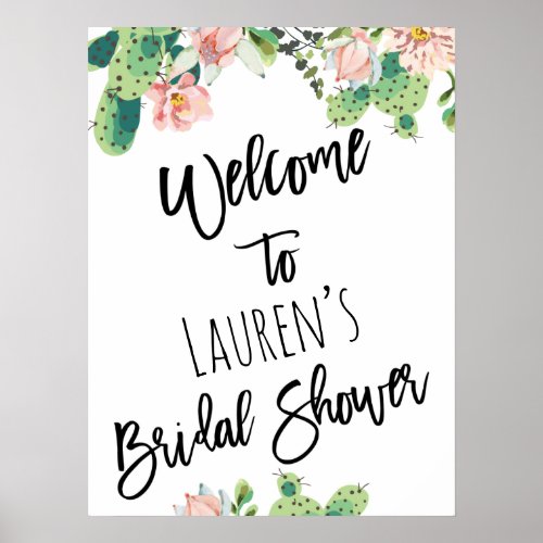 Fiesta Succulent Bridal Shower Welcome Sign