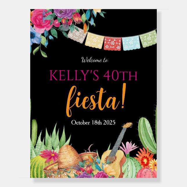 Fiesta, Surprise Birthday, Mexican Fiesta, Any Age Foam Board (Front)