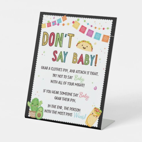 Fiesta Taco Baby Shower Dont Say Baby Game Sign