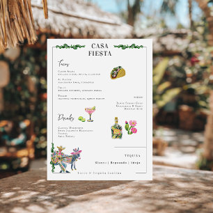 Fiesta Taco Bar Menu Tequila Party Menu
