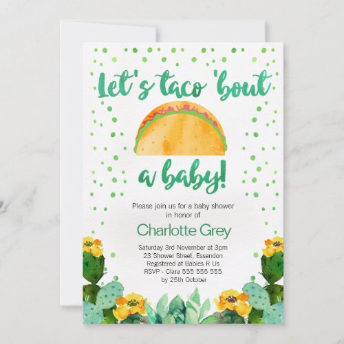 Fiesta Taco Bout A Baby Baby Shower Invitation