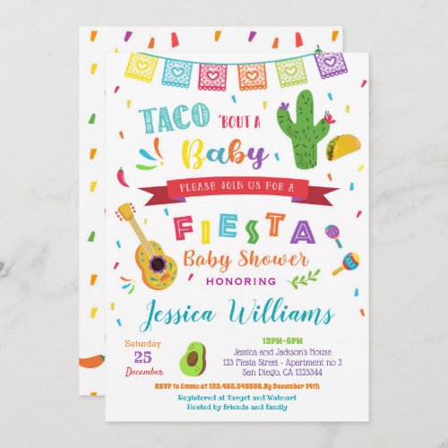 Fiesta Taco Bout a Baby Baby Shower Invitations