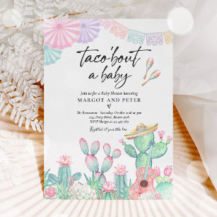 Fiesta Taco 'Bout A Baby Cactus Baby Shower Invitation