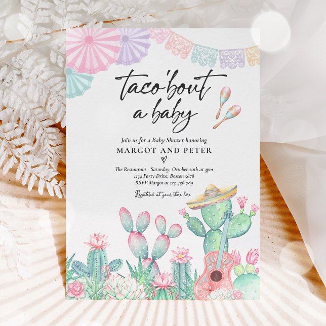 Fiesta Taco 'Bout A Baby Cactus Baby Shower Invitation (Creator Uploaded)