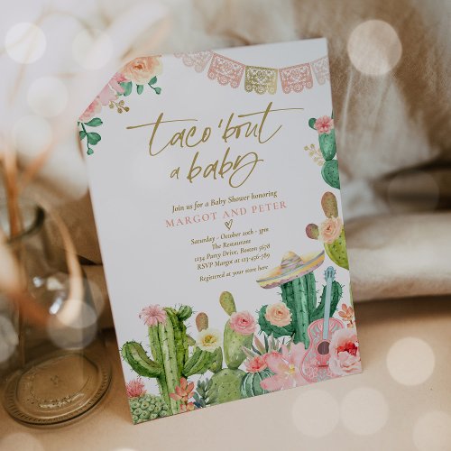 Fiesta Taco Bout A Baby Cactus Baby Shower Invitation