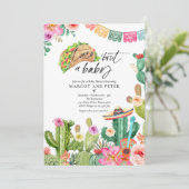 Fiesta Taco 'Bout A Baby Cactus Baby Shower Invitation (Standing Front)