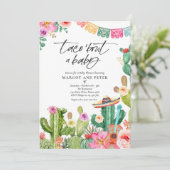 Fiesta Taco 'Bout A Baby Cactus Baby Shower Invitation (Standing Front)
