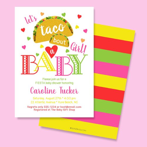 Fiesta Taco Bout a Baby Girl Shower Invitation