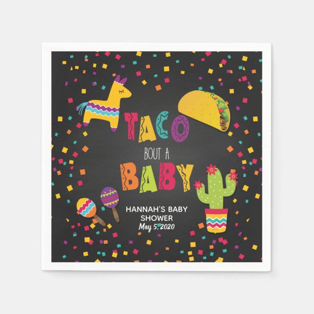 Fiesta Taco Bout a Baby Napkin - Customizable (Front)