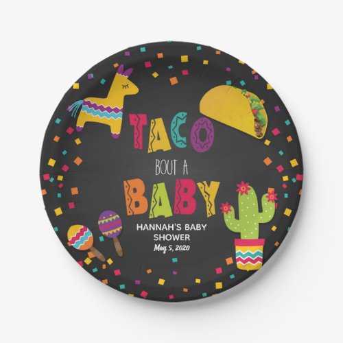 Fiesta Taco Bout a Baby Paper Plate _ Customizable