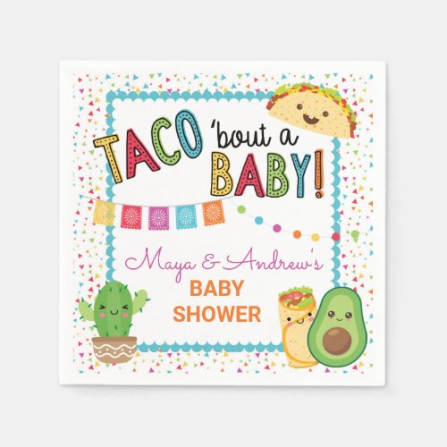 Fiesta Taco Bout A Baby Shower Paper Napkin