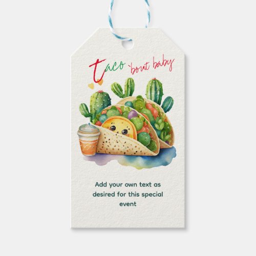 Fiesta Taco bout Baby Shower Cute Fun Modern Gift Tags