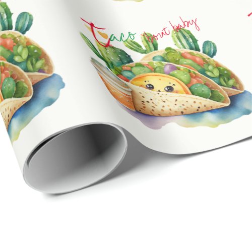 Fiesta Taco bout Baby Shower Cute Fun Modern Wrapping Paper
