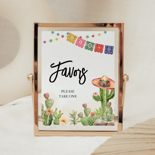 Fiesta Taco 'Bout Baby Shower Favors Poster (Cinco De Mayo Taco Bout Baby Shower Favors Sign)