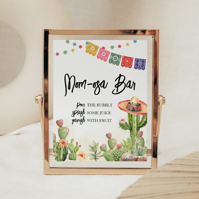 Fiesta Taco 'Bout Baby Shower Mom Osa Bar Poster (Cinco De Mayo Taco Bout Baby Shower Mom Osa Bar Sign)
