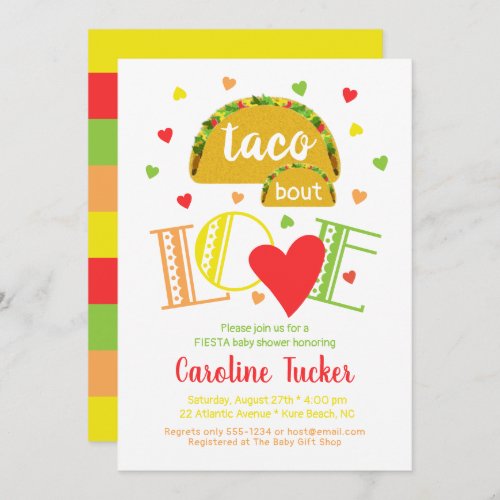 Fiesta Taco Bout Love Baby Shower Invitation