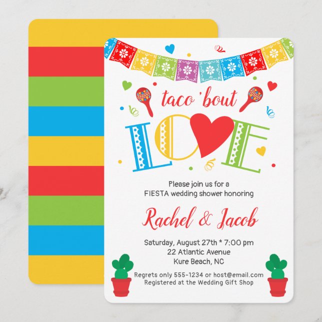 Fiesta Taco Bout Love Bridal Shower Invitation (Front/Back)