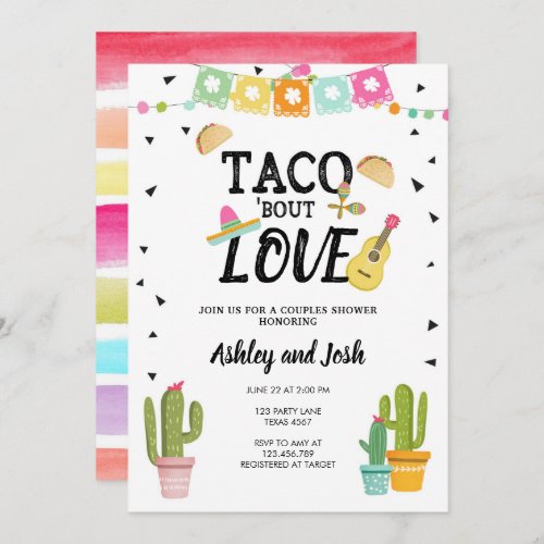 Fiesta Taco Bout Love Cactus Couples Shower Invitation