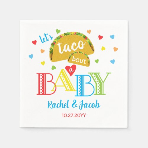 Fiesta Taco Bout Love Colorful Baby Shower Napkins