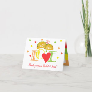 Fiesta Taco Bout Love Colorful Engagement Party Letterpress Thank You Card
