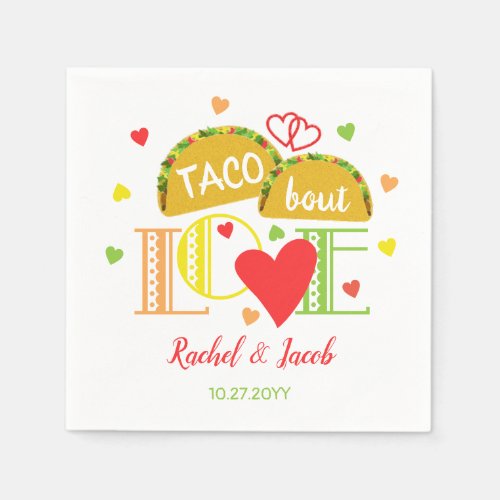 Fiesta Taco Bout Love Colorful Engagement Party Napkins