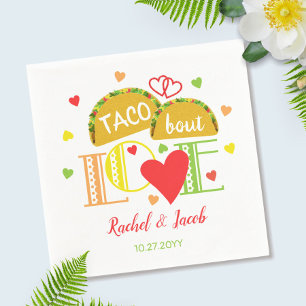 Fiesta Taco Bout Love Colorful Engagement Party Napkins
