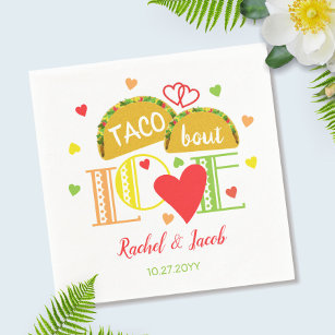 Fiesta Taco Bout Love Colorful Engagement Party Napkins