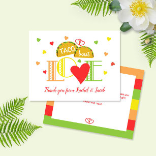 Fiesta Taco Bout Love Colorful Wedding Shower Thank You Card